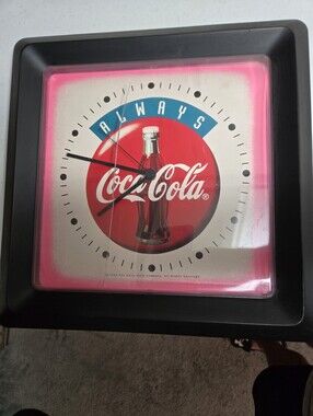 Vintage Coca Cola Kitchen Wall Clock 1994 Keeps Good Time Plastic Face Cracked